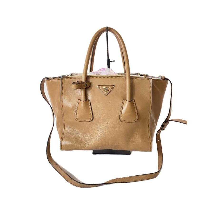 PRADA 2WAY バッグ PRADA◇2WAY/ハンドバッグ/牛革/BEG/無地/B2625M : セカンドストリート