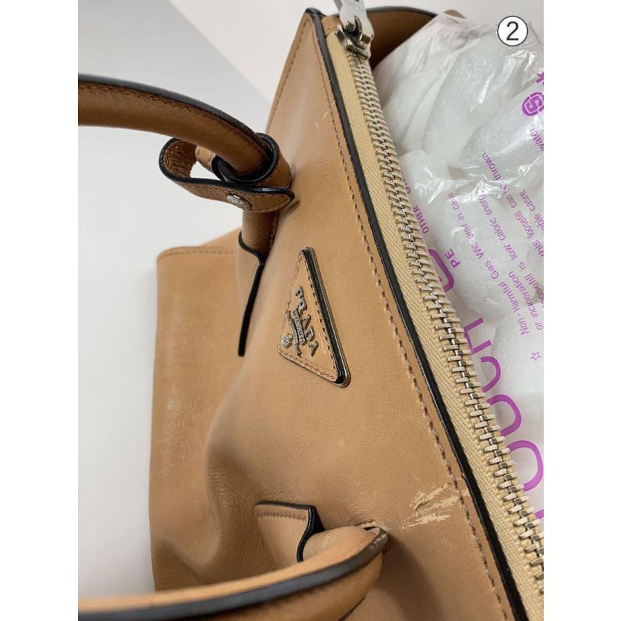 PRADA◇2WAY/ハンドバッグ/牛革/BEG/無地/B2625M : セカンドストリート