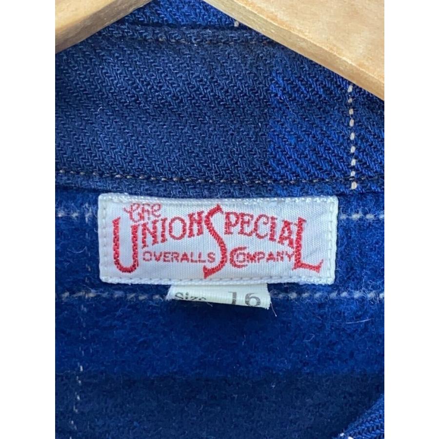 UNION SPECIAL OVERALLS◇長袖シャツ/16/コットン/BLU/チェック