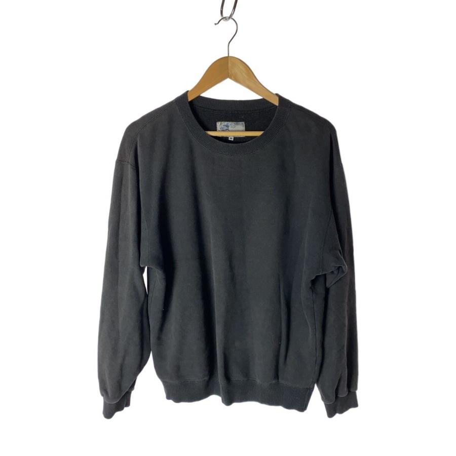 KENZO JEANS◇北斎タグ/90s/スウェット/M/コットン/BLK/無地/KHK-476