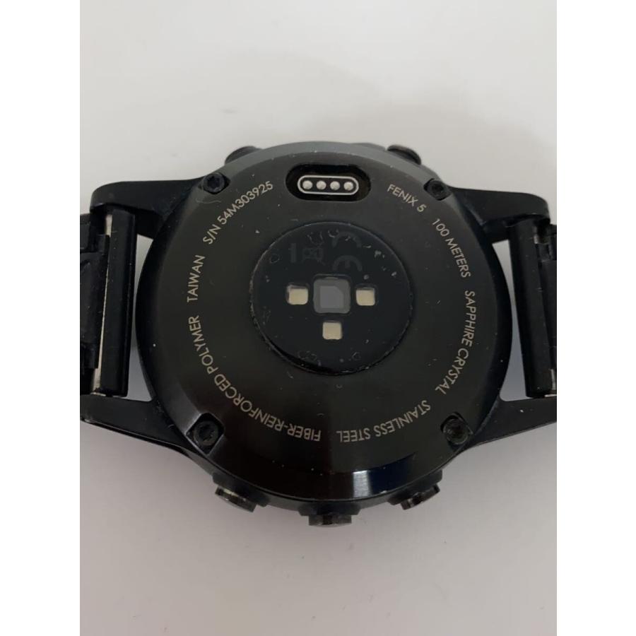 デジタル腕時計　GARMINFENIX5ケーブル付き GARMIN◇スマートウォッチ/デジタル/ラバー/BLK/BLK/fenix5 : セカンド