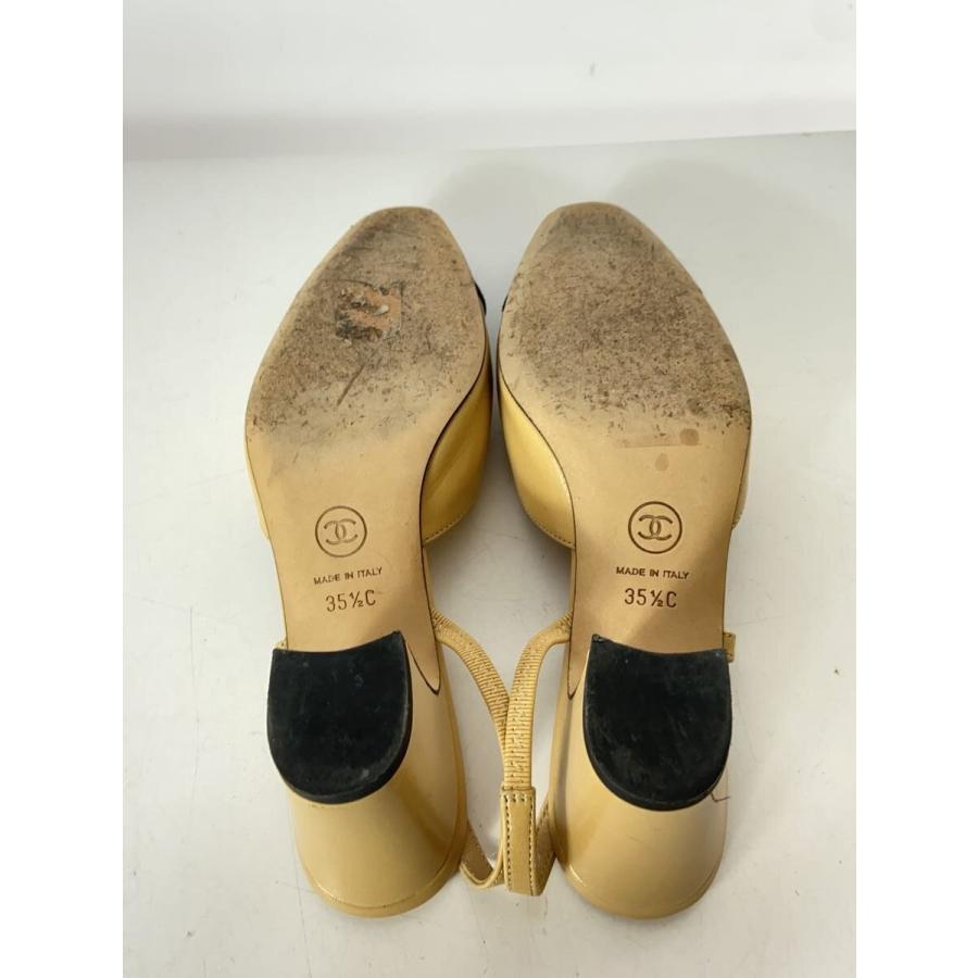 CHANEL◇スリングバックシューズ/パンプス/35.5/BEG/レザー/g31318