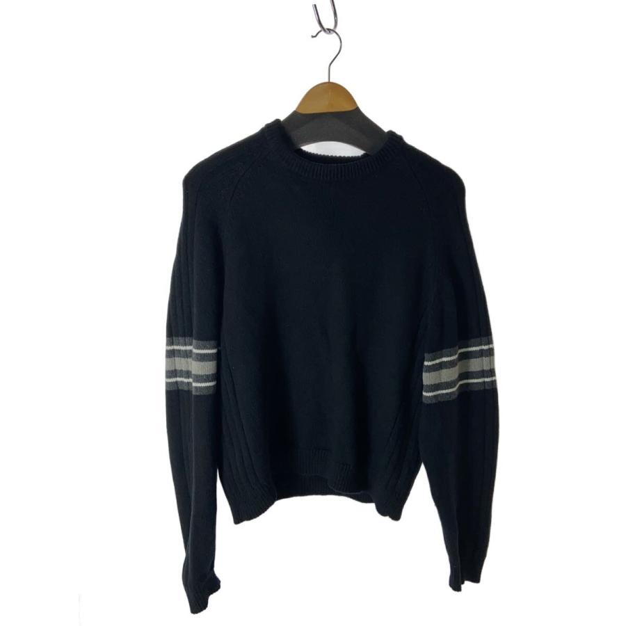 【本日限定価格】Stussy STRIPE RAGLAN CREW ブラック STUSSY◇STRIPE RAGLAN CREW/ニット・セーター(厚手)/M/ウール/BLK