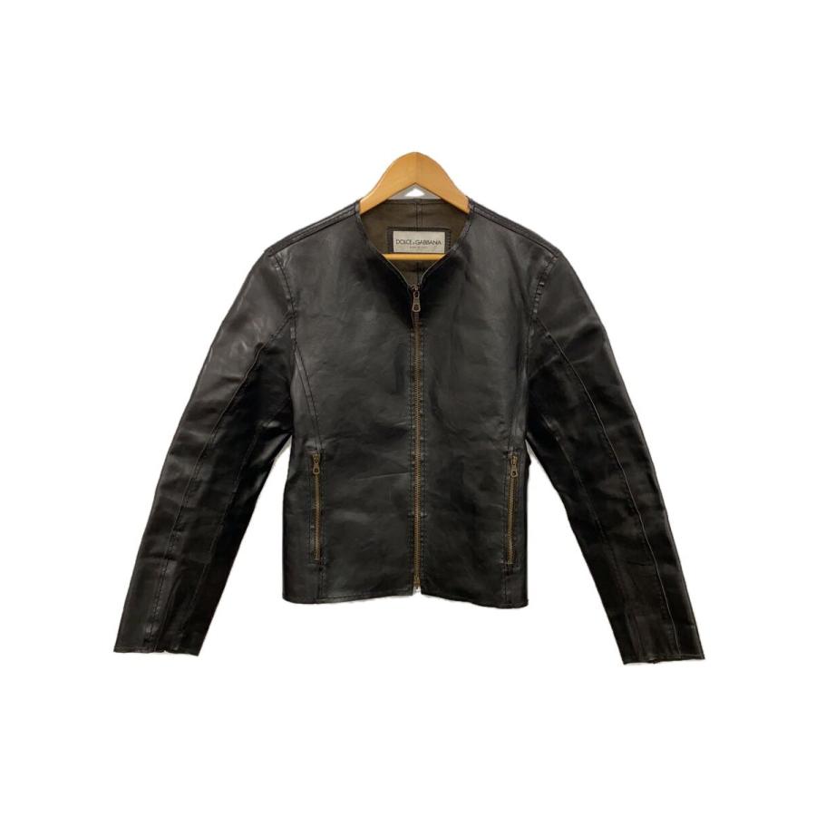 Dolce & Gabbana レザージャケット DOLCE&GABBANA◇レザージャケット・ブルゾン/48/レザー/BLK/無地/45108