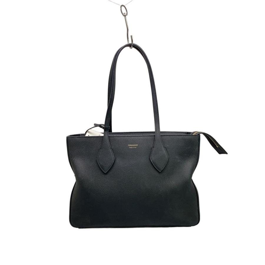 Salvatore Ferragamo◇トートバッグ/レザー/BLK/219861/全体的に白い