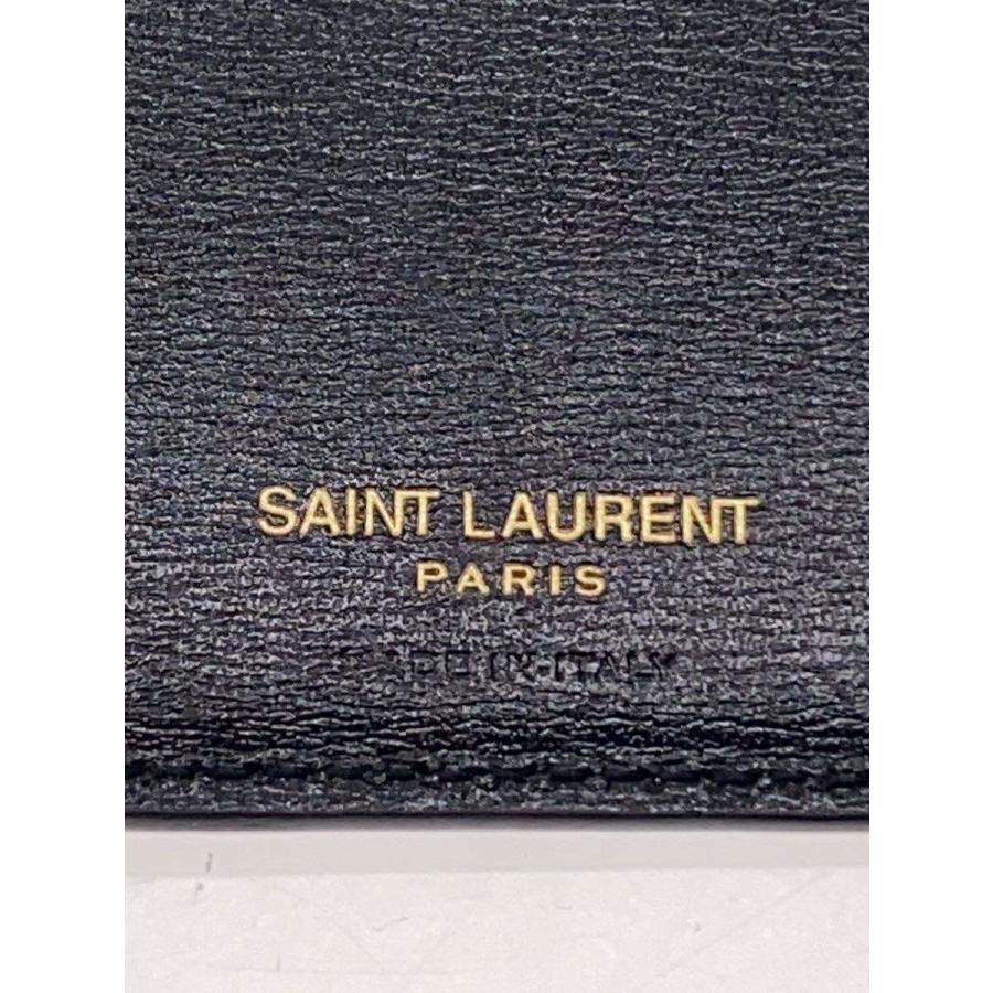 SAINT LAURENT◇2つ折り財布/レザー/BLK/メンズ/ALM607738 : セカンド