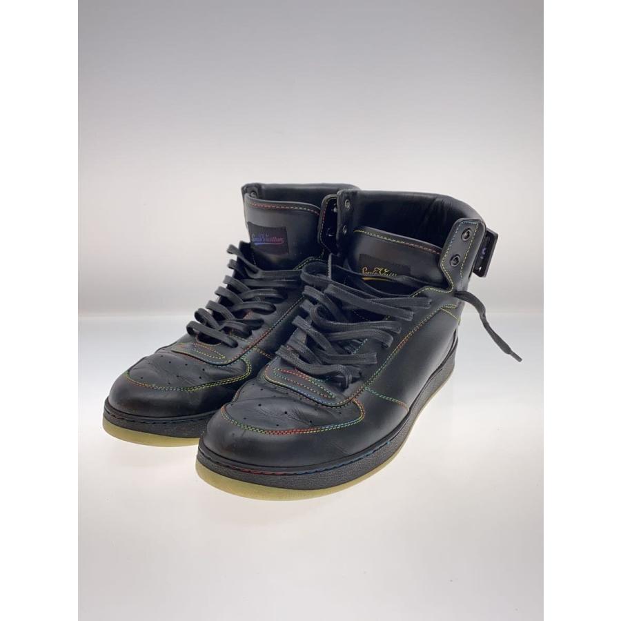 LOUIS VUITTON◇リヴォリラインハイカットスニーカー/US8/BLK/レザー 