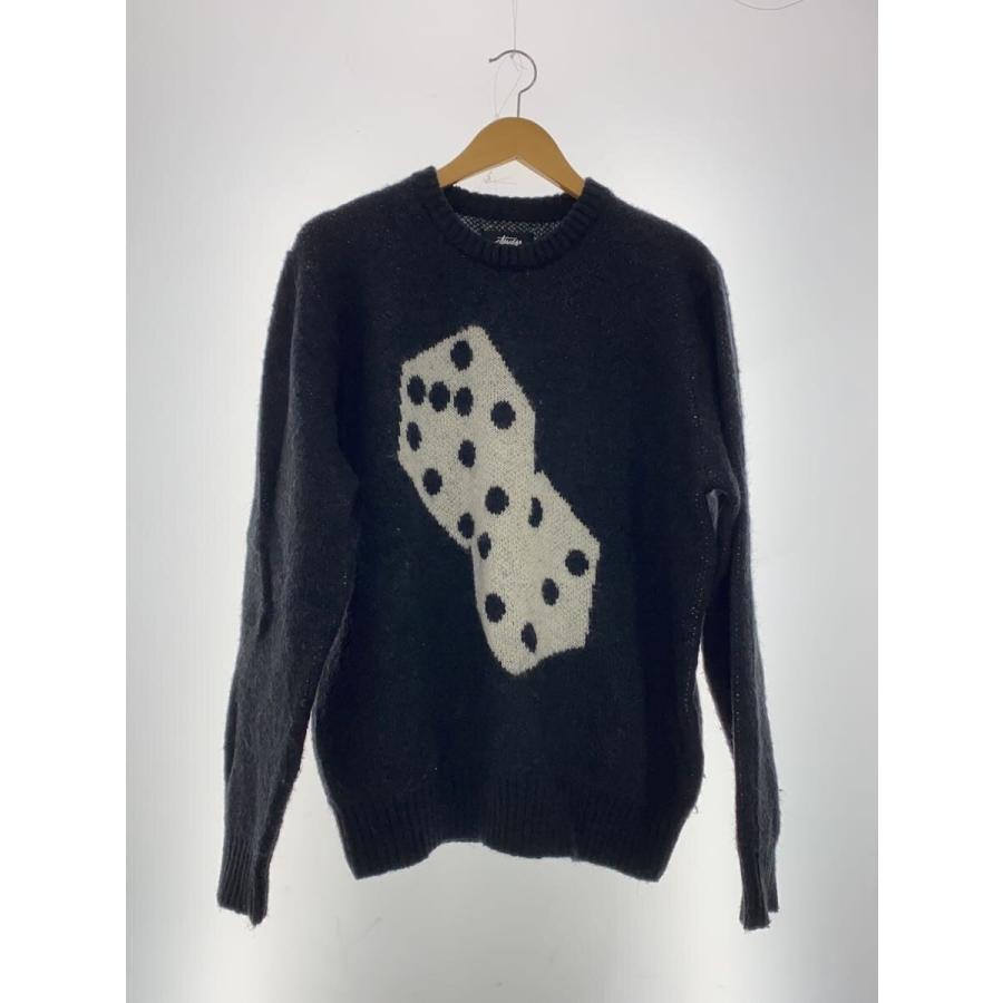 STUSSY◇サイコロ/ニット・セーター(厚手)/M/ナイロン/BLK/117097 