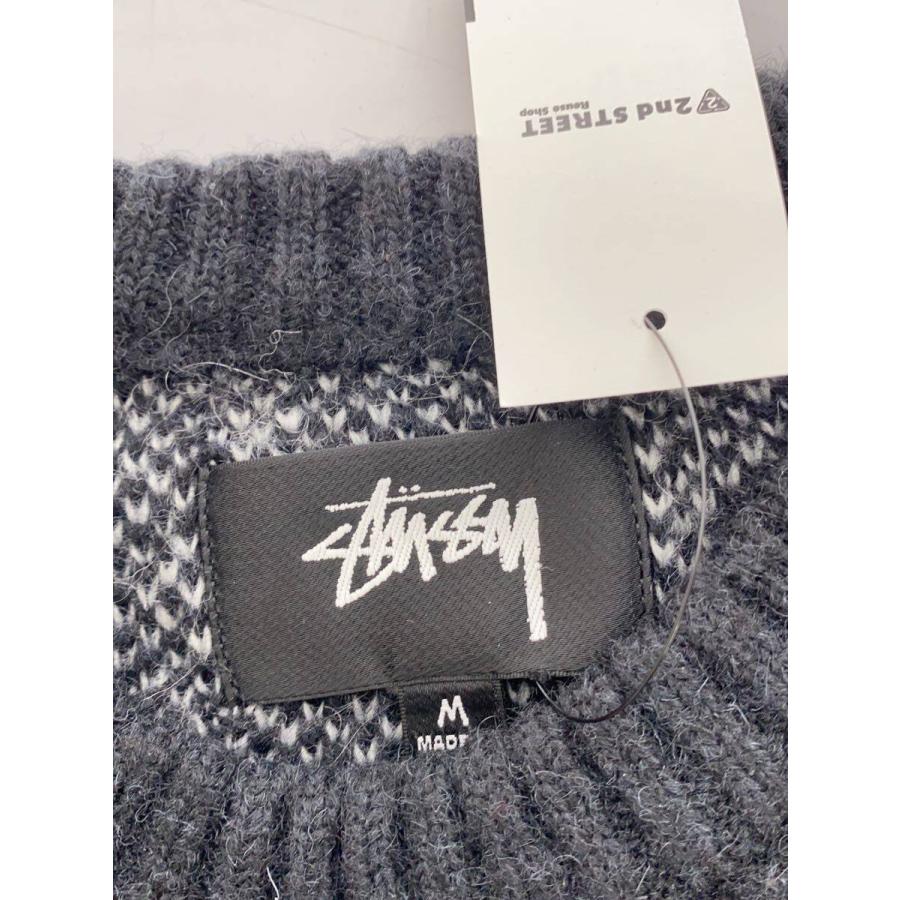 STUSSY◇サイコロ/ニット・セーター(厚手)/M/ナイロン/BLK/117097 