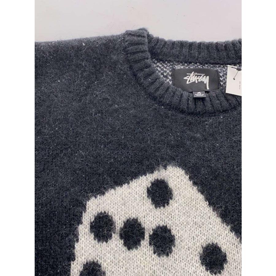 STUSSY◇サイコロ/ニット・セーター(厚手)/M/ナイロン/BLK/117097 