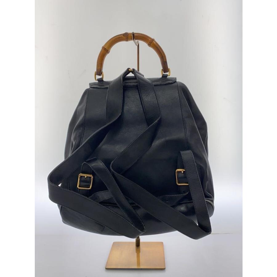 む*ぎ様 正規品　GUCCI リュック　バッグ　オールレザー　キャンバス　ブラッ GUCCI◇リュック/レザー/BLK : セカンドストリートYahoo!店 - 通販