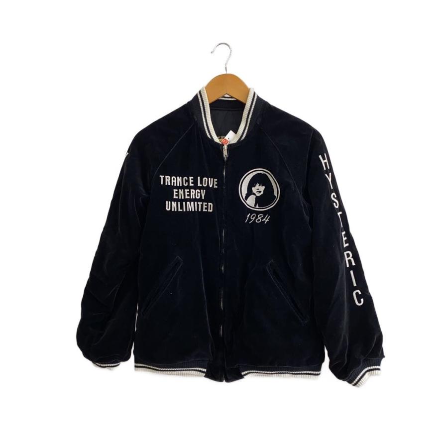 HYSTERIC GLAMOUR◇スカジャン/FREE/レーヨン/BLK/2AB-6140/使用感有