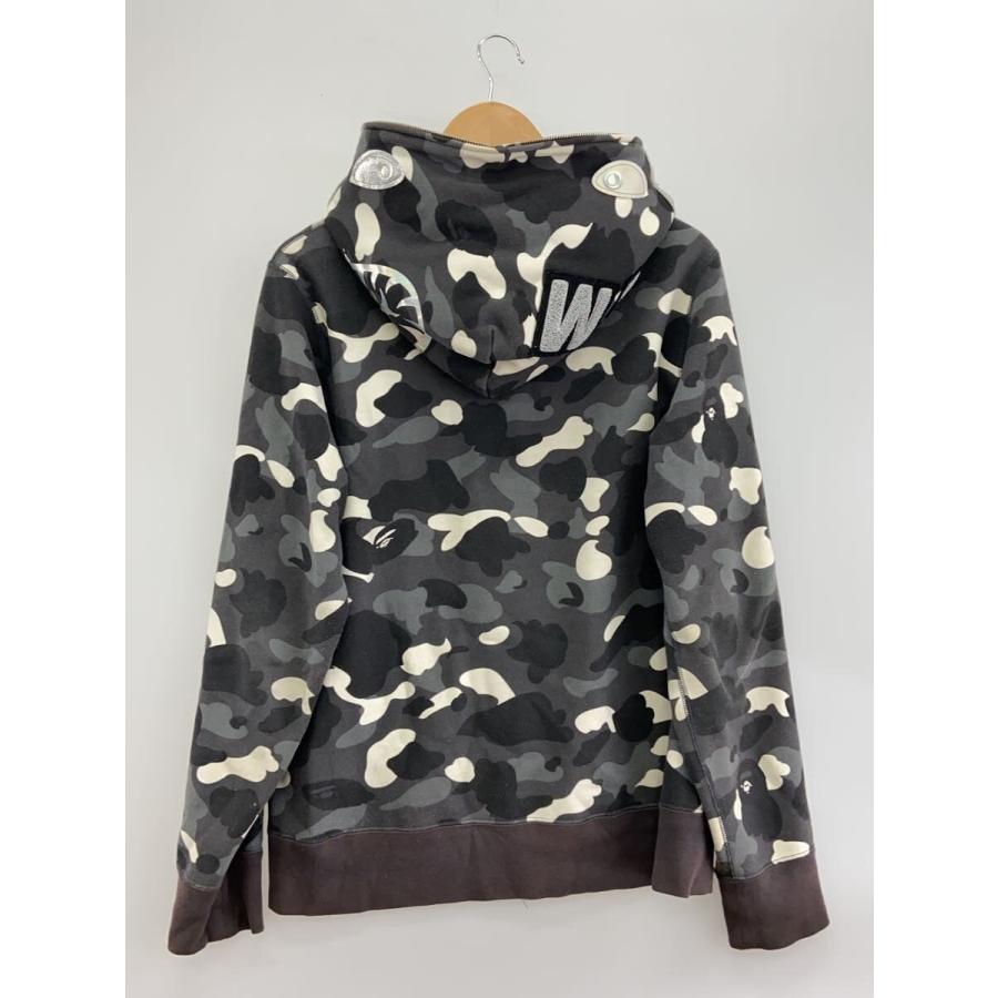 A BATHING APE◆ジップパーカー/M/コットン/GRY/カモフラ/001ZPK301003M/袖＆口元汚れ色褪//