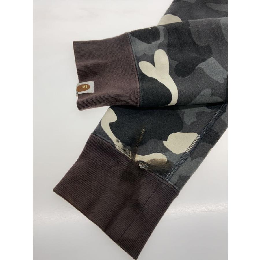 A BATHING APE◆ジップパーカー/M/コットン/GRY/カモフラ/001ZPK301003M/袖＆口元汚れ色褪//