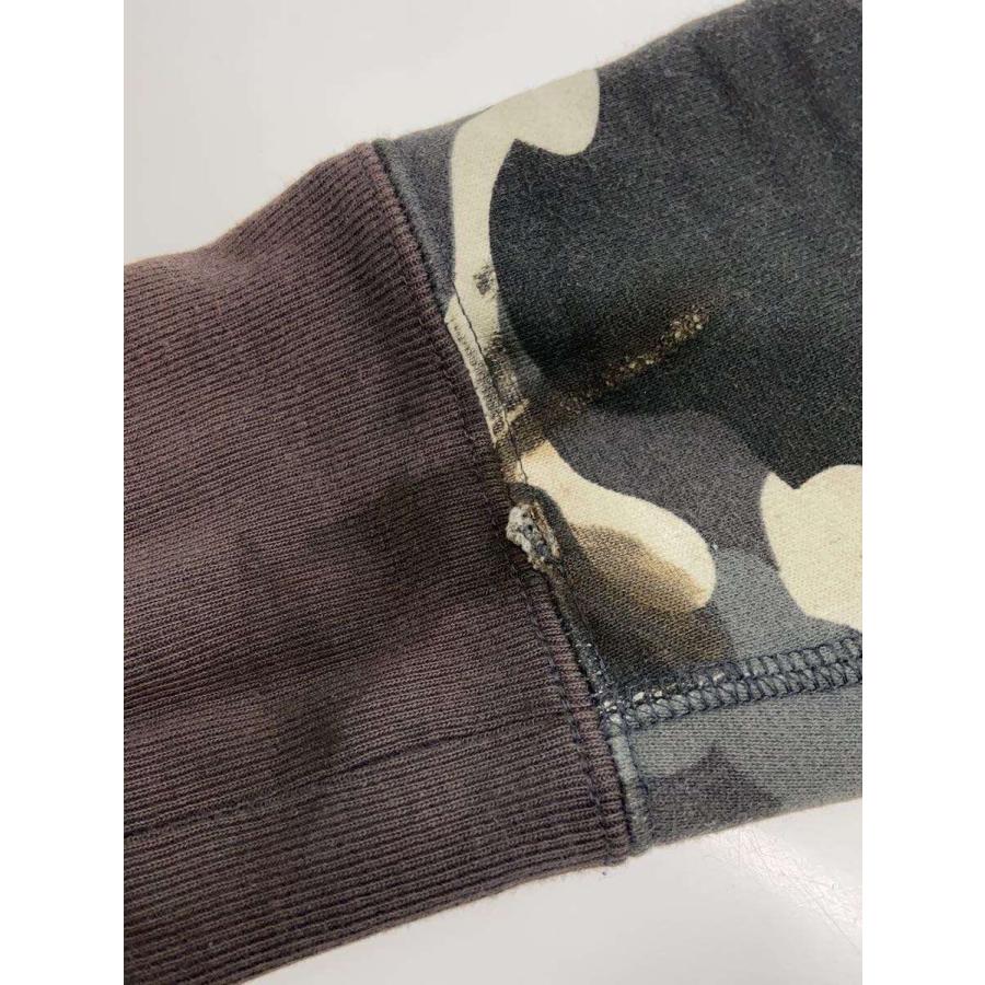 A BATHING APE◆ジップパーカー/M/コットン/GRY/カモフラ/001ZPK301003M/袖＆口元汚れ色褪//