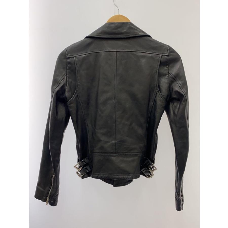 GUCCI◇ダブルライダースジャケット/36/山羊革/BLK/無地/419017XN 336 