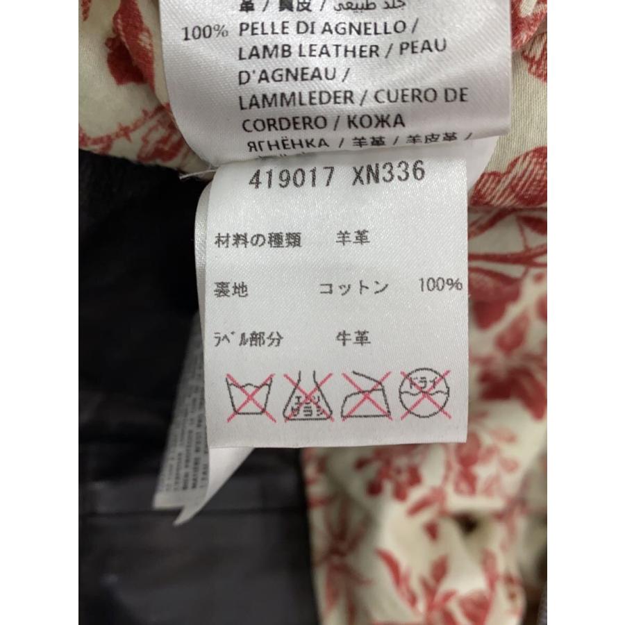 GUCCI◇ダブルライダースジャケット/36/山羊革/BLK/無地/419017XN 336 
