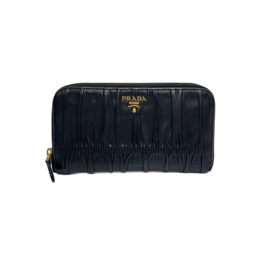 PRADA◇プラダ/長財布/レザー/BLK/レディース/ブラック : セカンド