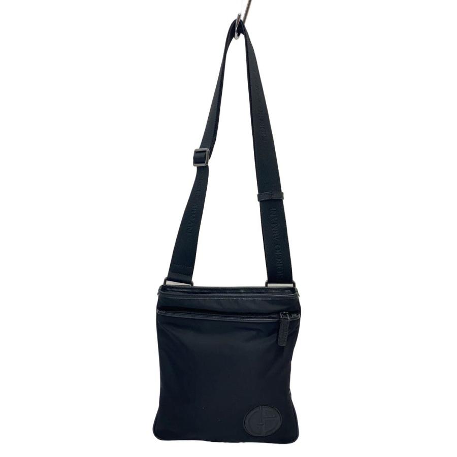 GIORGIO ARMANI◇ジョルジオアルマーニ/ショルダーバッグ/ナイロン/BLK