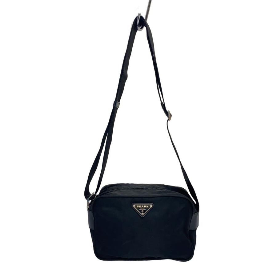 PRADA ナイロン ショルダーバッグ ブラック PRADA◇ショルダーバッグ/ナイロン/BLK/無地// : セカンドストリート