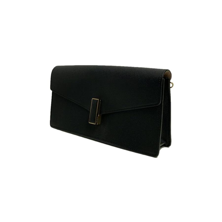 Valextra◇イジィデポシェット/ショルダーバッグ/レザー/BLK Valextra◇イジィデポシェット/ショルダーバッグ/レザー/BLK