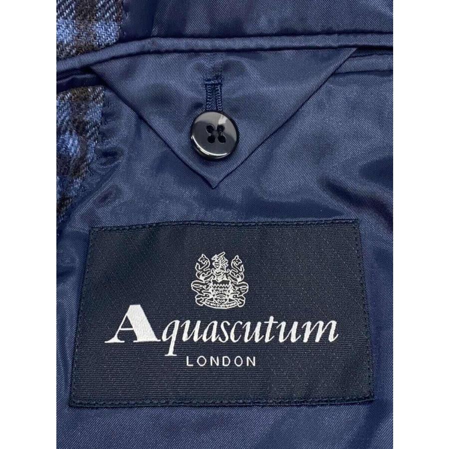 Aquascutum◆エルボーパッチテーラードジャケット/--/ウール/BLU/チェック｜ssol-shopping｜03