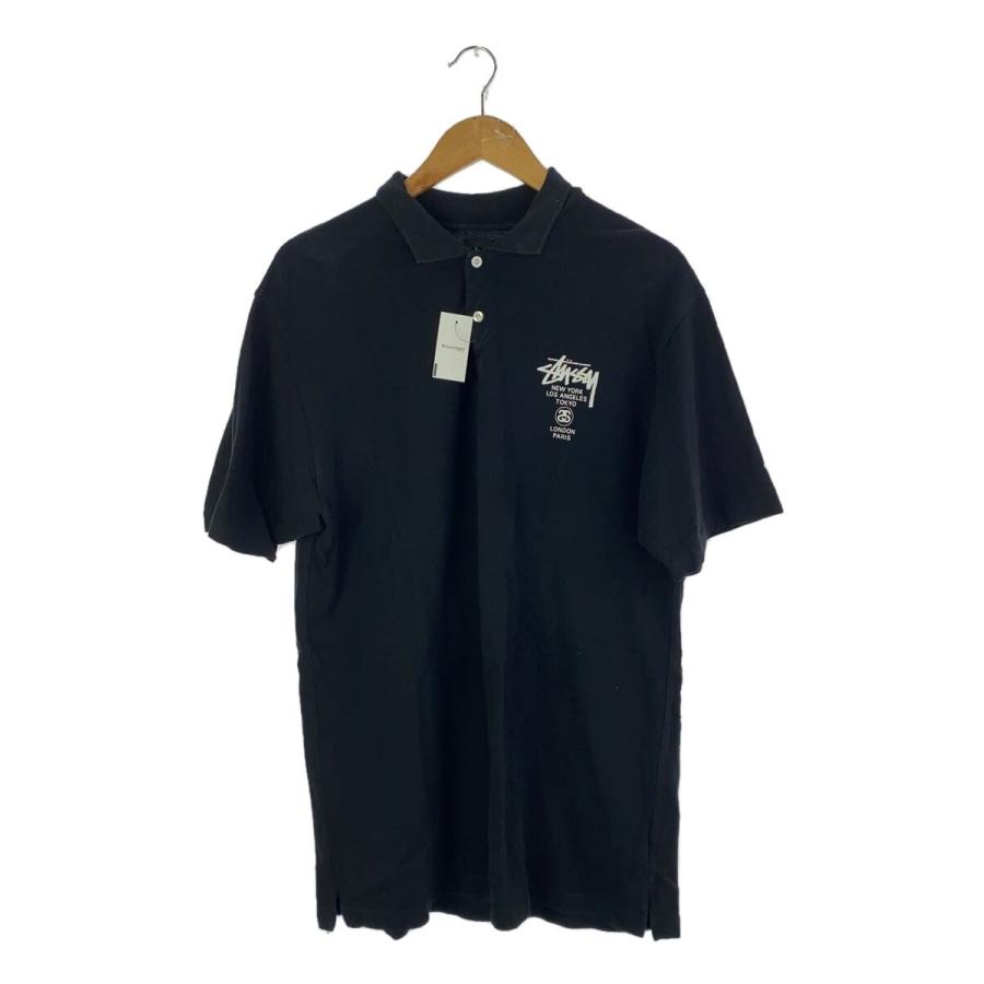 STUSSY◇ワールドツアー/ポロシャツ/XL/コットン/BLK : セカンド STUSSY◇ワールドツアー/ポロシャツ/XL/コットン/BLK : セカンド