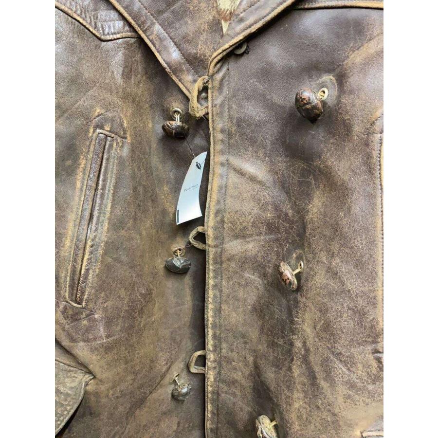 EURO VINTAGE◇40-50s/フレンチ/カーコート/コート/--/レザー/BRW/無地 
