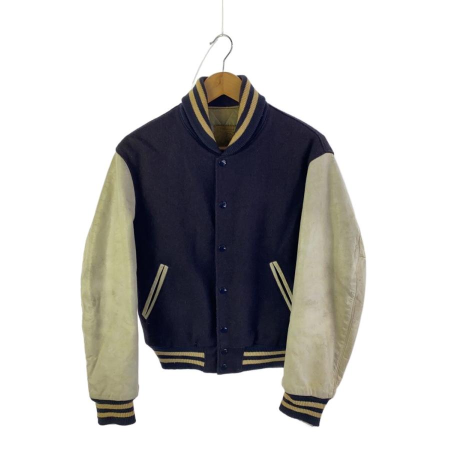 GOLDEN BEAR◇90s/USA製/スタジャン/S/ウール/NVY : セカンド