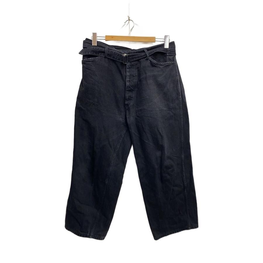 コモリ COMOLI 23AW ベルテッドデニム黒Y03-03001サイズ3 COMOLI◇23AW/ベルテッドデニム/ボトム/3/コットン/BLK/無地/y03-03001