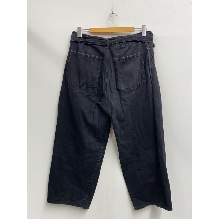 COMOLI◇23AW/ベルテッドデニム/ボトム/3/コットン/BLK/無地/y03-03001