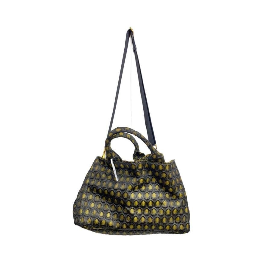 PRADA◇カナパ/角スレ/ショルダーバッグ/--/BLK/総柄 : セカンド 