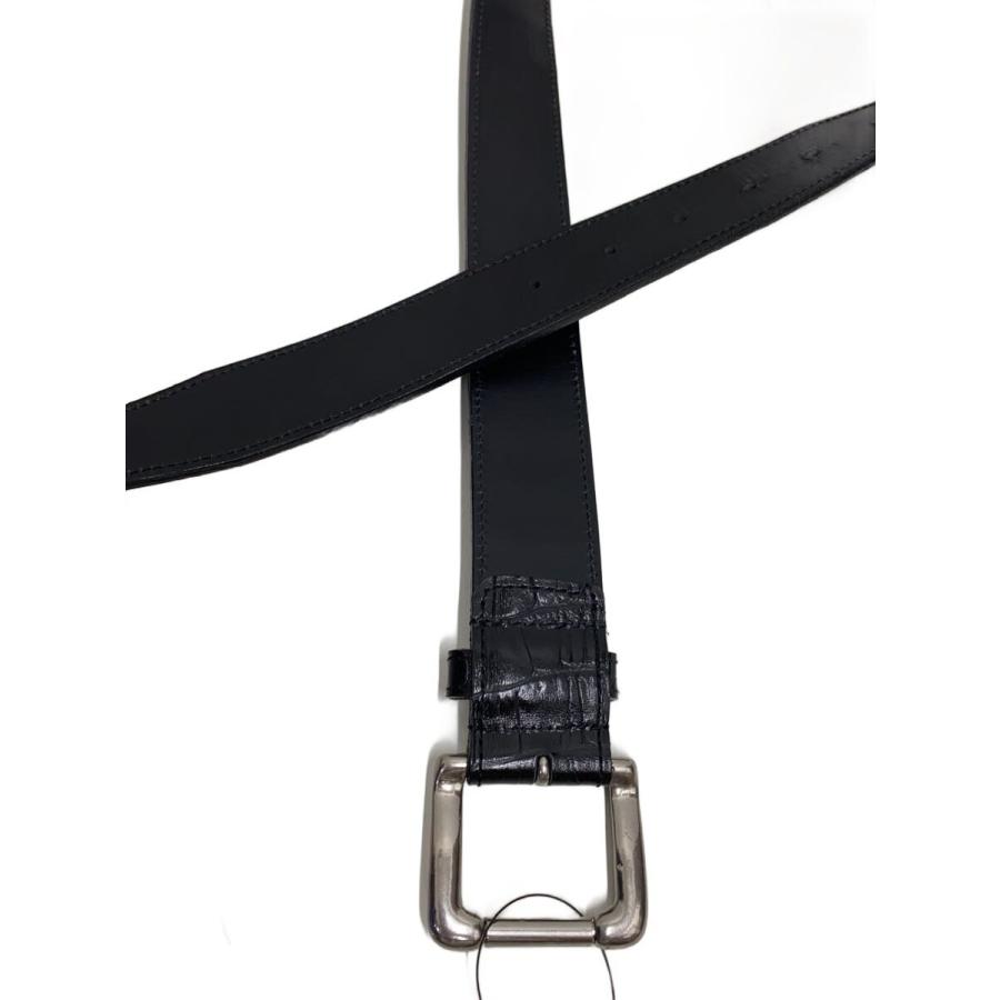 OMAR AFRIDI◇EMBOSSED CROCODILE BELT/ベルト/--/BLK/メンズ//