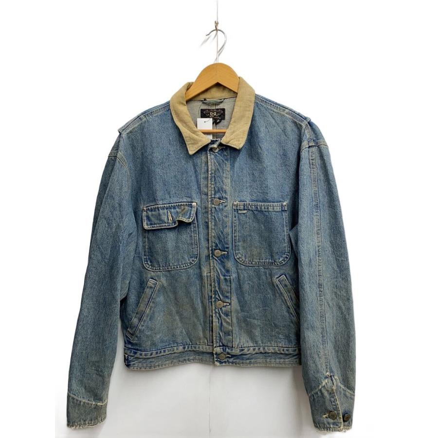 RRL カバーオール コーデュロイ襟 初期 三つ星 USA製 RRL◇90s/3つ星/USA製/襟コーデュロイ/Gジャン/M/コットン/BLU