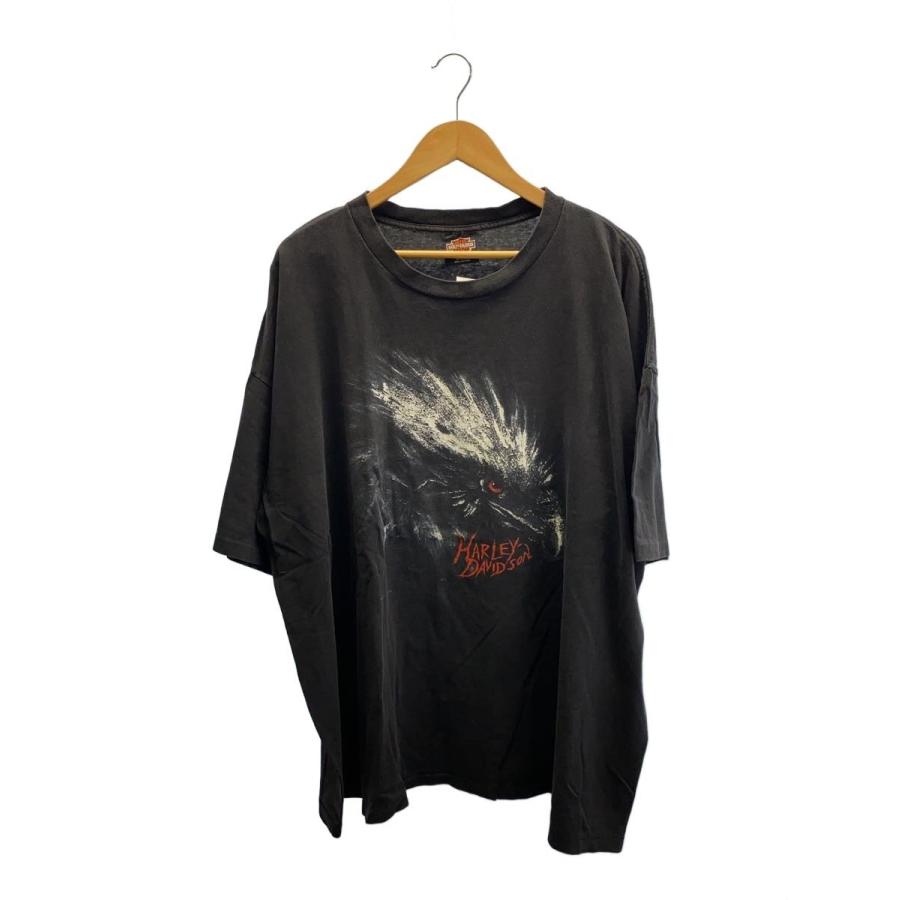 HARLEY DAVIDSON◇Tシャツ/--/コットン/BLK/無地/90S/EAGLE/XXXL/94年