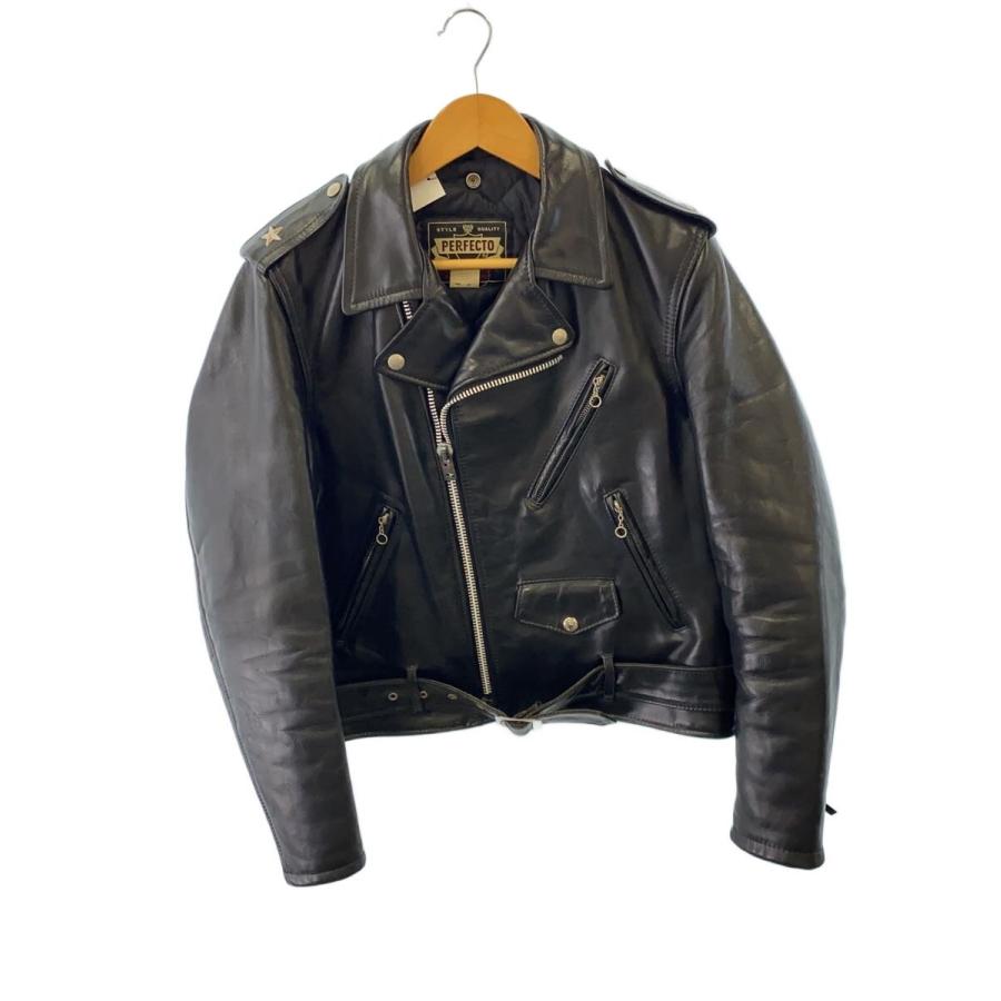 Schott◇ダブルライダースジャケット/36/馬革/BLK/613XH : セカンド