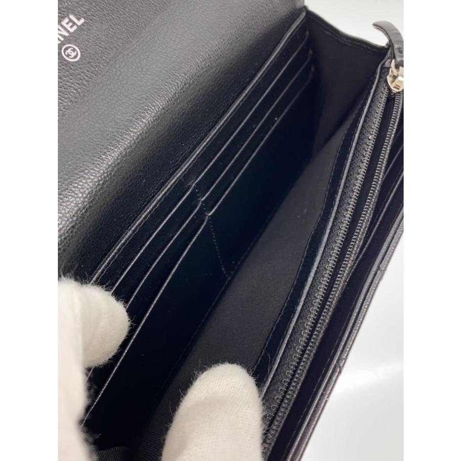 CHANEL◆長財布/レザー/BLK/レディース/A84426の画像