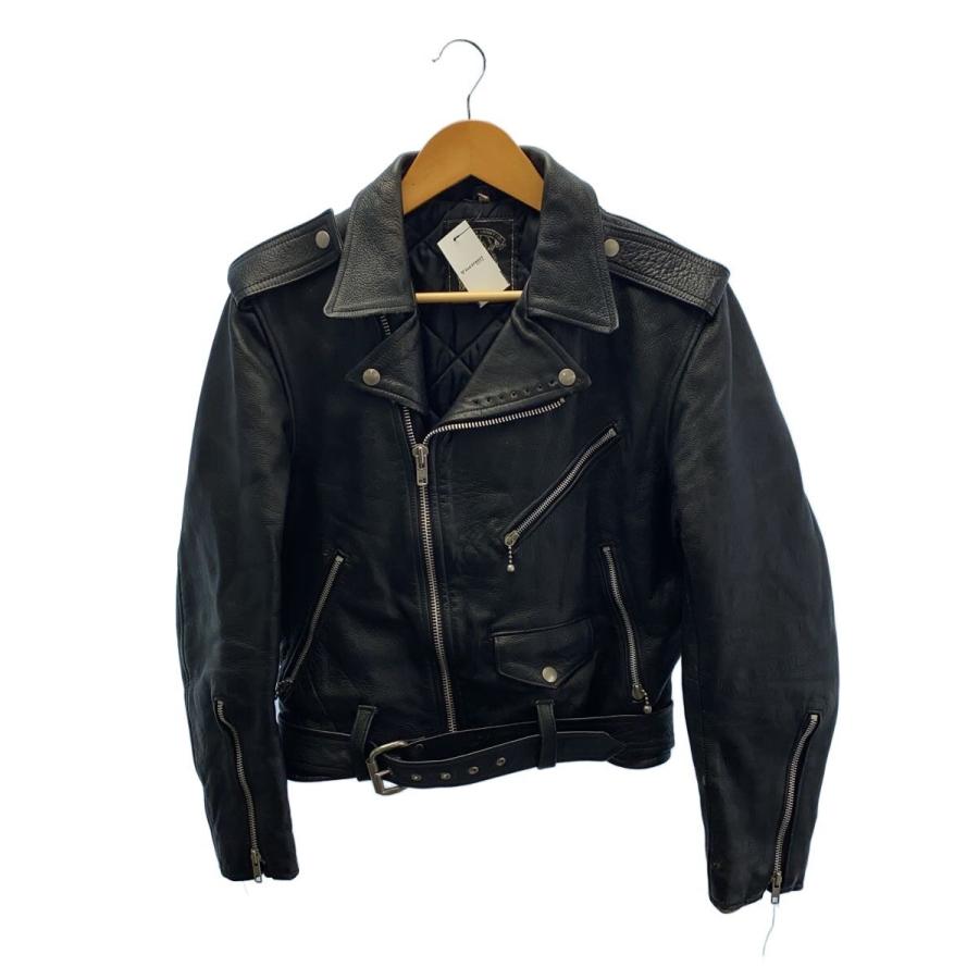 666 Leather Wear◇ダブルライダースジャケット/36/--/BLK : セカンド