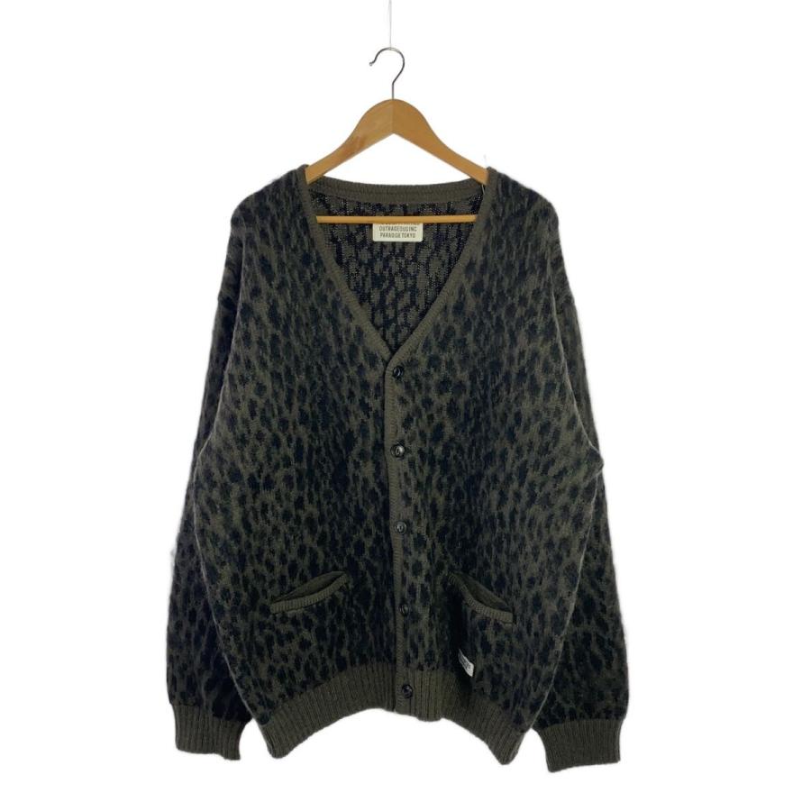 WACKO MARIA◇カーディガン(厚手)/XXL/モヘア/KHK/レオパード/23FW-WMK 