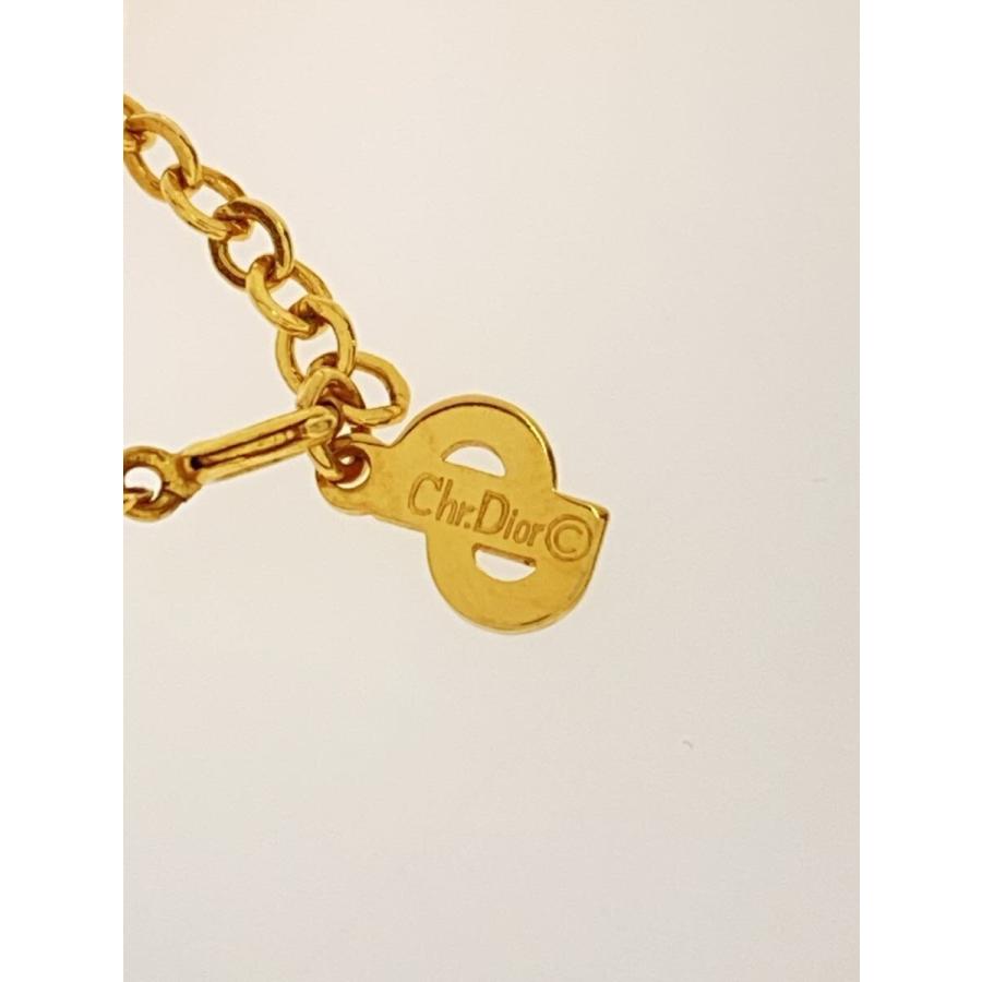 Christian Dior◆ネックレス/--/ラインストーン/ゴールド/トップ有/レディース//_3