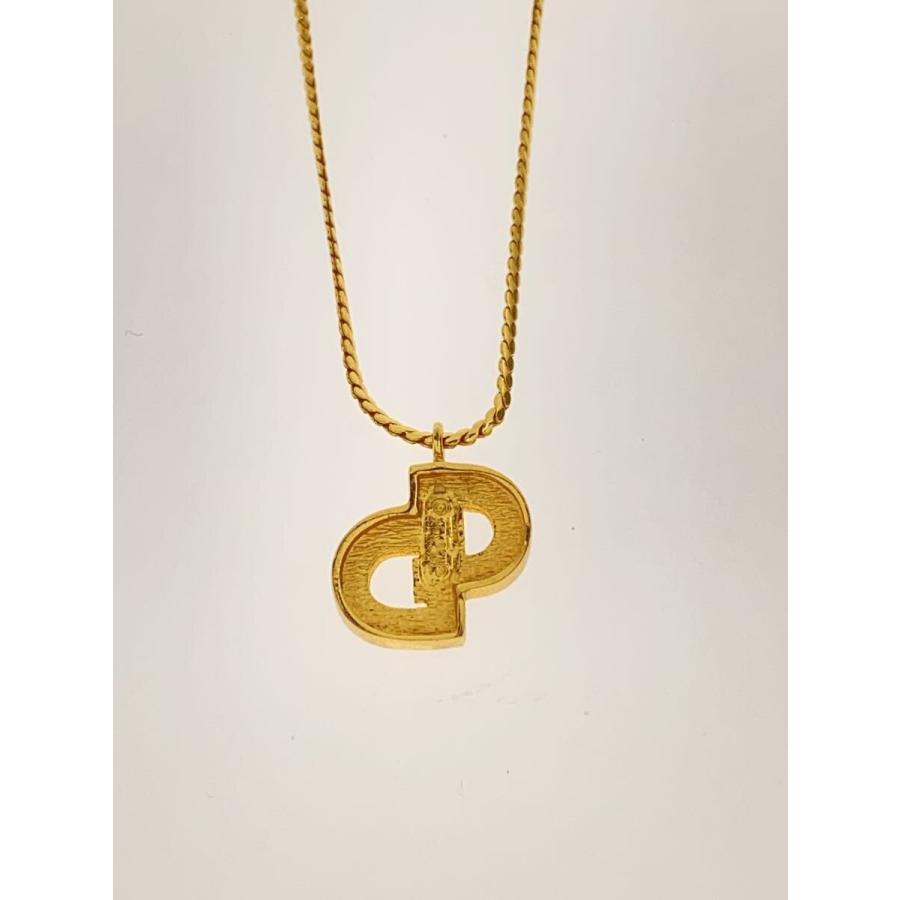 Christian Dior◆ネックレス/--/ラインストーン/ゴールド/トップ有/レディース//_4