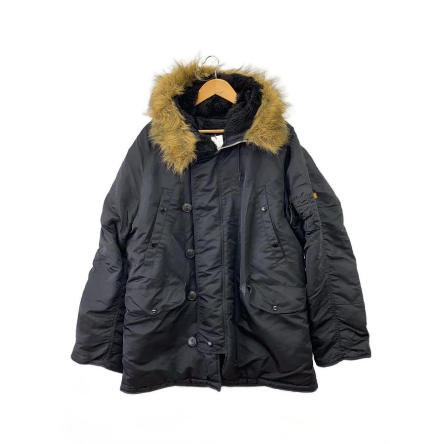 ALPHA INDUSTRIES◇N-3B/フライトジャケット/L/ナイロン/BLK/20024-201 