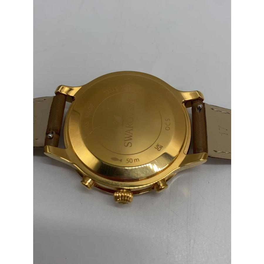Swarovski◇octea lux chrono/クォーツ腕時計/アナログ/レザー/GLD/CML