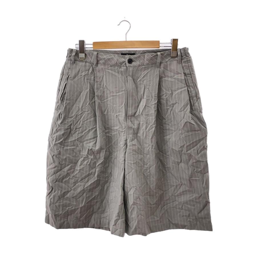 STUSSY◇24SS/VOLUME PLEATED SHORT WRINKLED STRIPE/34/112314