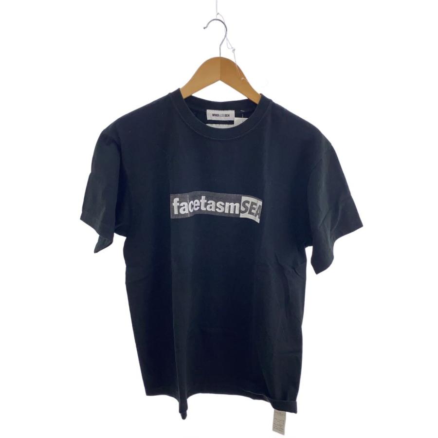 WIND AND SEA◇× FACETASM/Tシャツ/M/コットン/BLK/無地/WDS-FACE-03 