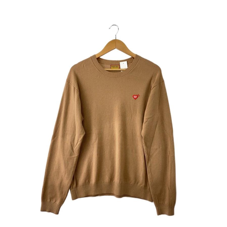 HUMAN MADE◇HEART BADGE KNIT SWEATER/ニット・セーター/L/コットン 
