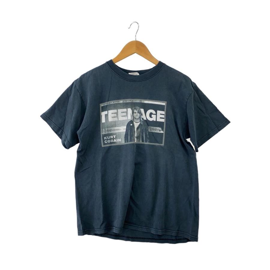  Cobain Tシャツ ANVIL◇00s/Kurt Cobain/TEENAGE/Tシャツ/M/コットン/BLK// : セカンド