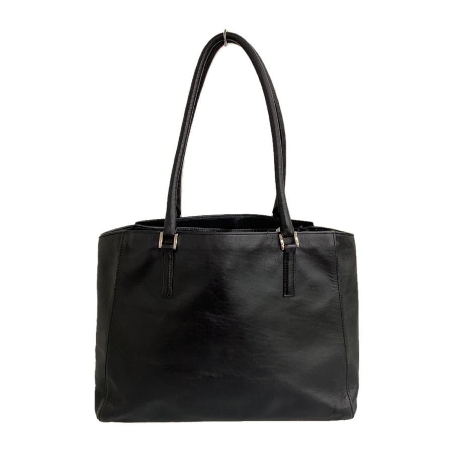 BUSINESS LEATHER FACTORY◇トートバッグ/レザー/BLK/無地 : セカンド