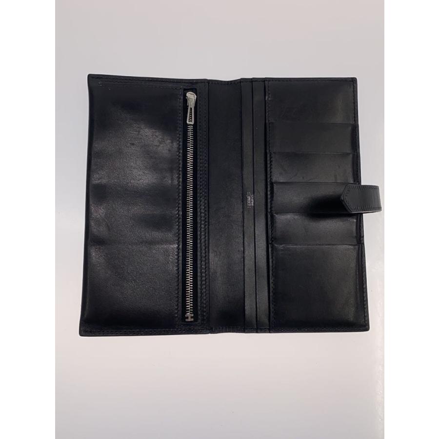 HERMES◇ベアン/H金具/長財布/レザー/BLK/レディース/□H刻印/? NULL 