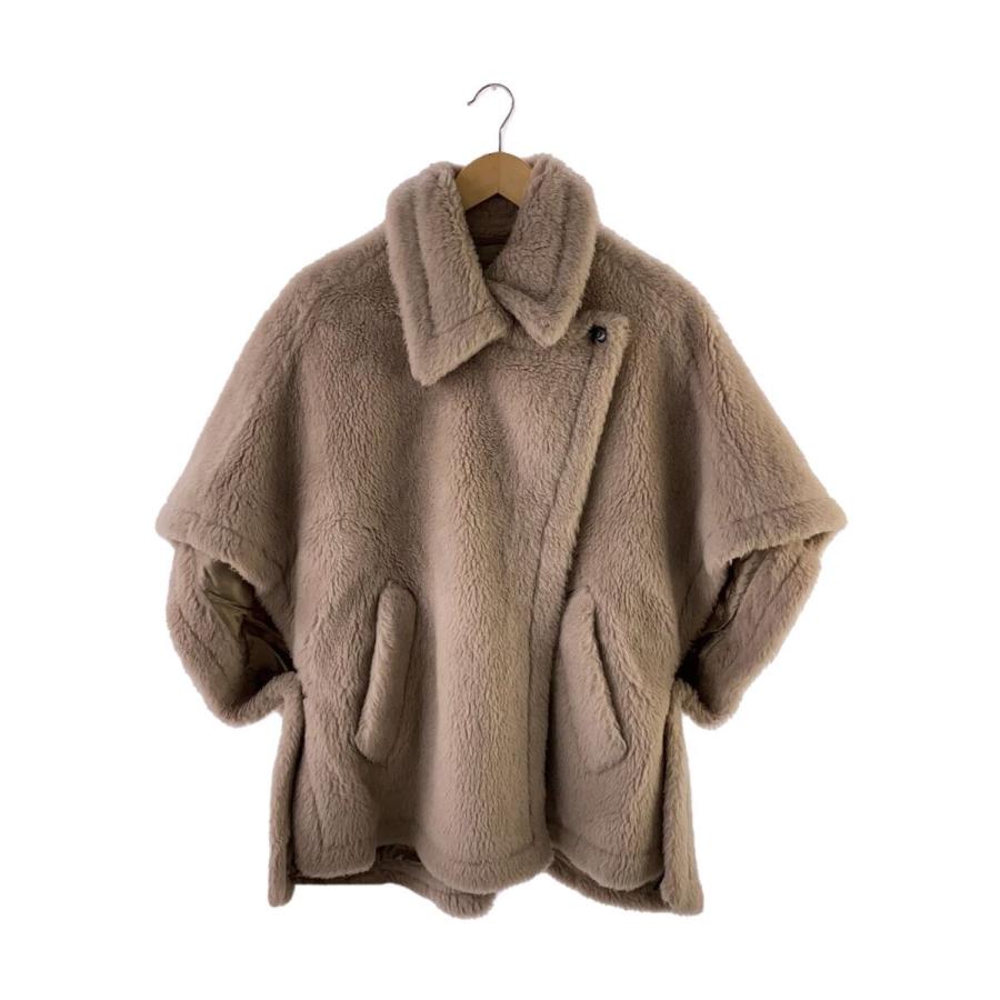 MAX MARA◇白タグ/テディベア/ケープ/コート/アルパカ/ベージュ